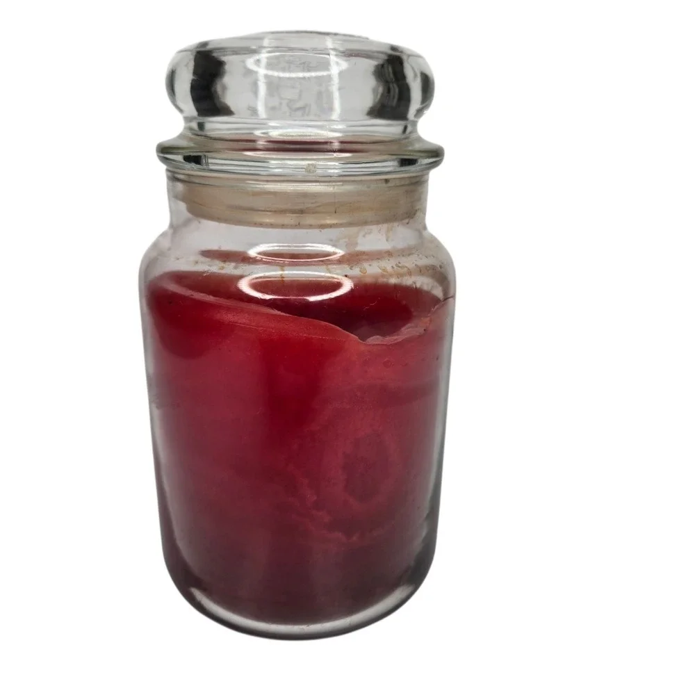 Yankee Candle CELEBRATE Christmas Large Jar 22 Oz Red Housewarmer Used